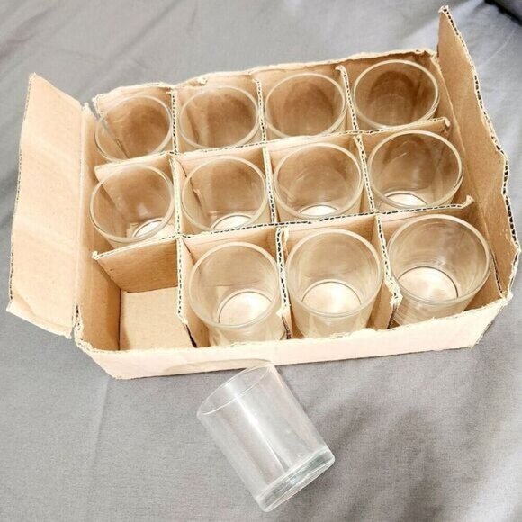 Plain Clear Shot glasses set - Set Of 12 - Picture 2 of 3